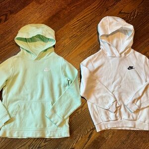 Nike Kids' Light Green and White Hoodies